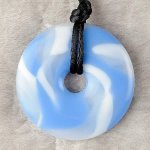 Teething Bling Pendant - Sky Blue Swirl